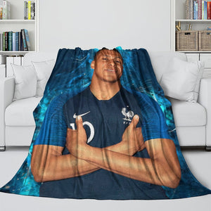 Kylian Mbappé Blanket Flannel Throw Room Decoration