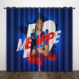 Kylian Mbappé Curtains Pattern Blackout Window Drapes