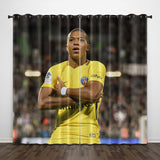 Kylian Mbappé Curtains Pattern Blackout Window Drapes
