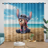 Lilo & Stitch 2025 Curtains Pattern Blackout Window Drapes Room Decoration