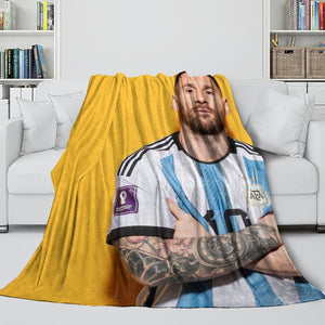 Lionel Messi Blanket Flannel Throw Room Decoration