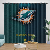 Miami Dolphins Curtains Blackout Window Drapes Room Decoration