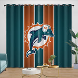 Miami Dolphins Curtains Blackout Window Drapes Room Decoration