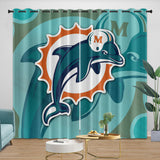 Miami Dolphins Curtains Blackout Window Drapes Room Decoration