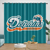 Miami Dolphins Curtains Blackout Window Drapes Room Decoration