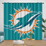 Miami Dolphins Curtains Blackout Window Drapes Room Decoration