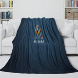 Miami Marlins Blanket Flannel Throw Room Decoration