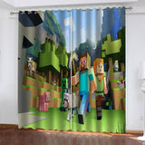 Minecraft Curtains Pattern Blackout Window Drapes