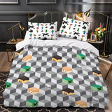 Minecraft Pattern Duvet Cover Kids Room Bedding Sets