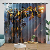 Movie Bumblebee Curtains Pattern Blackout Window Drapes Room Decoration
