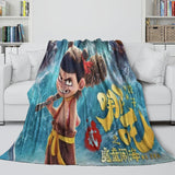 Movie Ne Zha 2 Blanket Flannel Throw Room Decoration