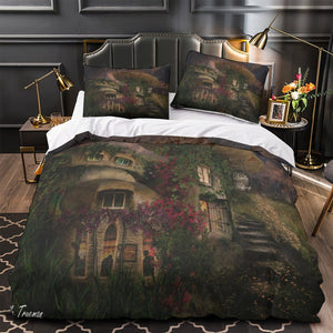 Mushroom House Bedding Set Quilt Cover Room Decoration