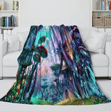Mushroom House Blanket Flannel Throw Room Decoration
