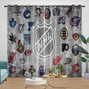 National Hockey League NHL Curtains Blackout Window Drapes Room Decoration