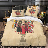 One Piece Film Red Bedding Set Pattren Quilt Duvet Cover Without Filler