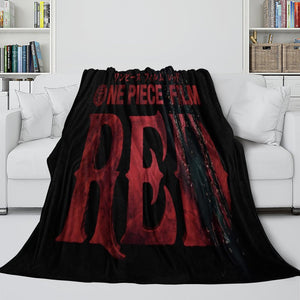 One Piece Film Red Blanket Flannel Throw Kids Room Decoration