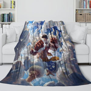 One Piece Film Red Blanket Flannel Throw Kids Room Decoration