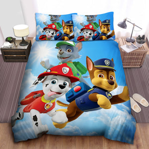 Paw Patro Sky Background Bedding Set Duvet Covers Without Filler