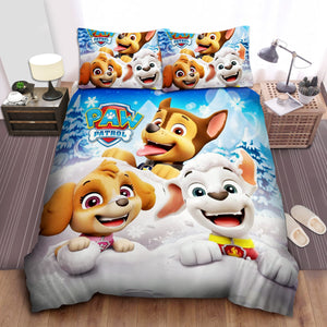 Paw Patrol Playing With Snow Bedding Set Duvet Covers Without Filler