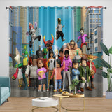 Roblox Curtains Blackout Window Drapes Kids Room Decoration