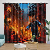 Roblox Curtains Blackout Window Drapes Kids Room Decoration