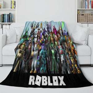 Roblox Pattern Blanket Flannel Throw Room Decoration