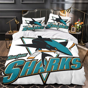 San Jose Sharks Bedding Set Quilt Duvet Cover Without Filler