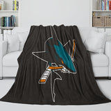 San Jose Sharks Blanket Flannel Throw Kids Room Decoration