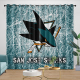 San Jose Sharks Curtains Blackout Window Drapes Room Decoration
