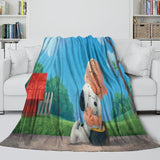 Snoopy Blanket Pattern Flannel Throw Kids Room Decoration