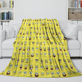 SpongeBob SquarePants Blanket Pattern Flannel Throw Room Decoration