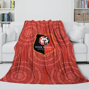 Stade Rennais Football Club Blanket Flannel Throw Room Decoration