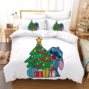 Stitch Christmas Bedding Set Pattern Kids Quilt Cover Without Filler