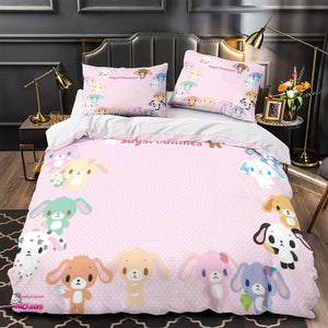 Sugarbunnies Bedding Set Pattern Quilt Cover Without Filler