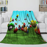 Super Mario Pattern Blanket Flannel Throw Kids Room Decoration
