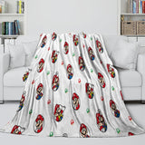 Super Mario Pattern Blanket Flannel Throw Kids Room Decoration
