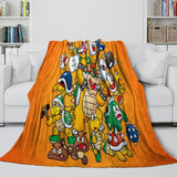 Super Mario Pattern Blanket Flannel Throw Kids Room Decoration