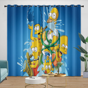 The Simpsons Curtains Blackout Window Pattern Drapes Room Decoration