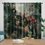 Thunderbolts Pattern Curtains Blackout Window Drapes Room Decoration