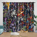 Transformers Curtains Pattern Blackout Window Drapes Room Decoration