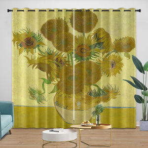 Van Gogh Painting Curtains Blackout Window Drapes Kids Room Decoration