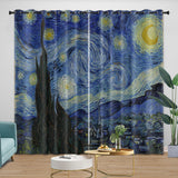 Van Gogh Painting Curtains Blackout Window Drapes Kids Room Decoration