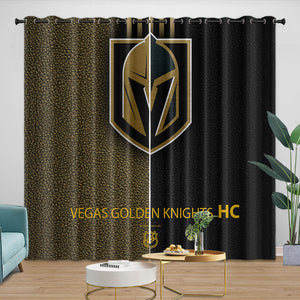Vegas Golden Knights Curtains Blackout Window Drapes Room Decoration