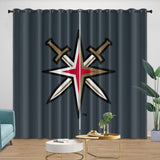 Vegas Golden Knights Curtains Blackout Window Drapes Room Decoration