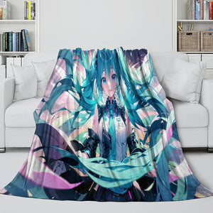 Vocaloid Miku Hatsune Blanket Flannel Fleece Throw Room Decoration