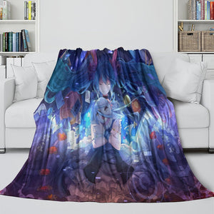 Vocaloid Miku Hatsune Blanket Flannel Fleece Throw Room Decoration