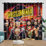 WWE Pattern Curtains Blackout Window Drapes Kids Room Decoration
