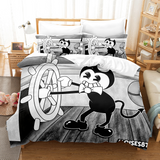3-Piece Bendy and the ink machine Bedding Set Duvet Cover Bed Sheets - EBuycos