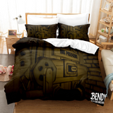 3-Piece Bendy and the ink machine Bedding Set Duvet Cover Bed Sheets - EBuycos