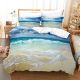3-Piece Coastal Beach Theme Bedding Sets Duvet Cover Set Bed Sheets - EBuycos